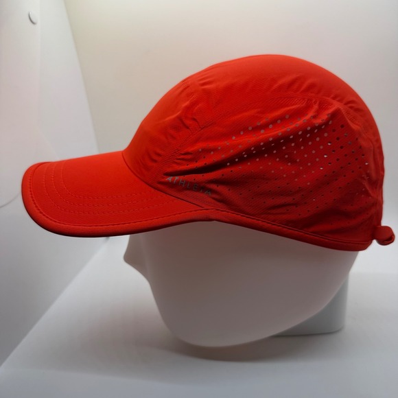 Athleta Womens Orange Perforated Running Hat Adjustable Bungee One Size Cap - Picture 3 of 11